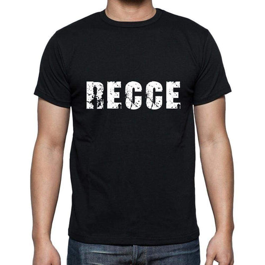 Recce Mens Short Sleeve Round Neck T-Shirt 5 Letters Black Word 00006 - Casual