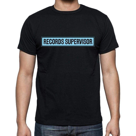 Records Supervisor T Shirt Mens T-Shirt Occupation S Size Black Cotton - T-Shirt