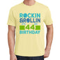 Rockin&rollin 44 Yellow Mens Short Sleeve Round Neck T-Shirt 00278 - Yellow / S - Casual