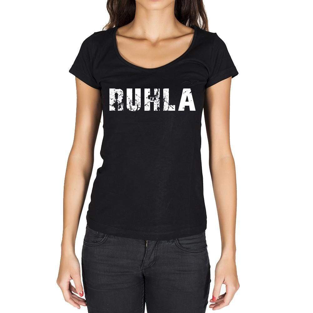 Ruhla German Cities Black Womens Short Sleeve Round Neck T-Shirt 00002 - Casual