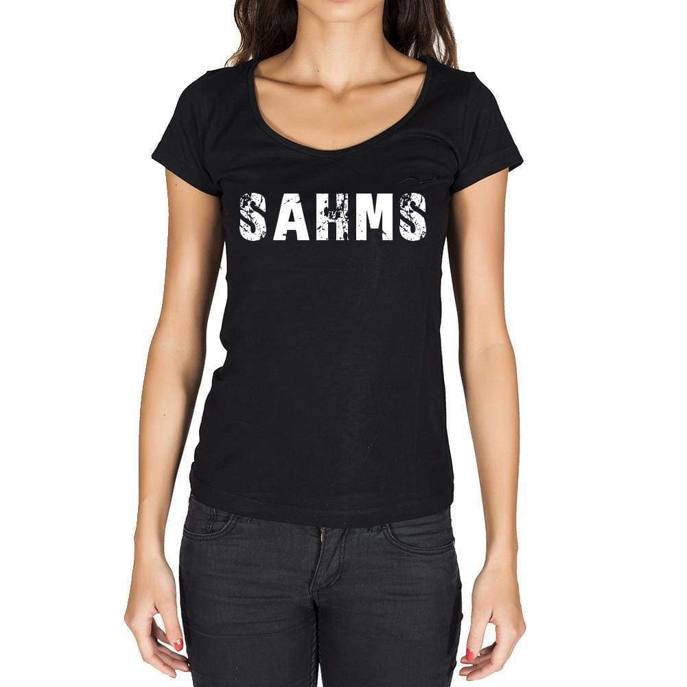 Sahms German Cities Black Womens Short Sleeve Round Neck T-Shirt 00002 - Casual