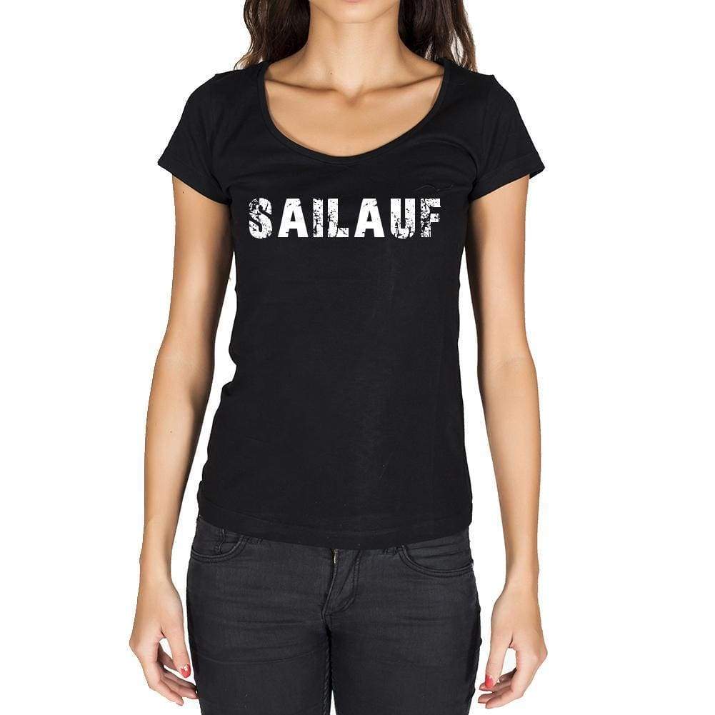 Sailauf German Cities Black Womens Short Sleeve Round Neck T-Shirt 00002 - Casual