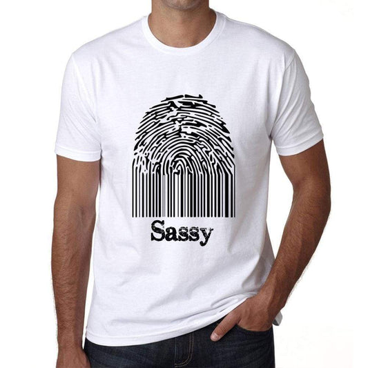 Sassy Fingerprint White Mens Short Sleeve Round Neck T-Shirt Gift T-Shirt 00306 - White / S - Casual