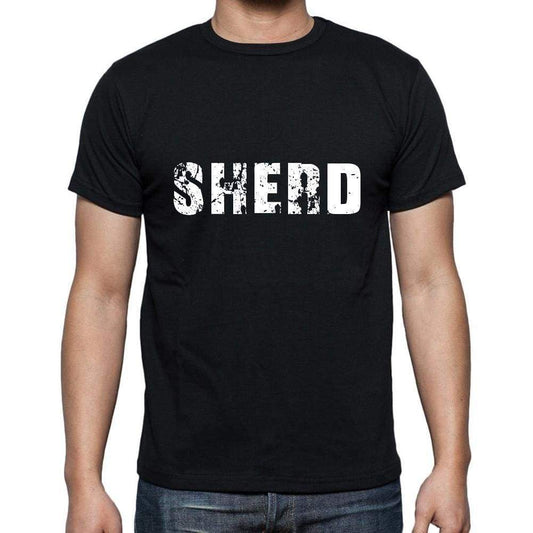 sherd Men's Short Sleeve Round Neck T-shirt , 5 letters Black , word 00006 - Ultrabasic