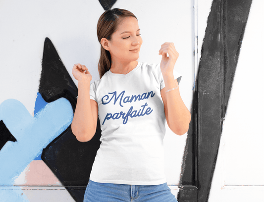 Ultrabasic - Femme Graphique Maman Parfaite Imprimé T-Shirt White