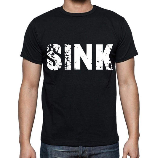 Sink White Letters Mens Short Sleeve Round Neck T-Shirt 00007