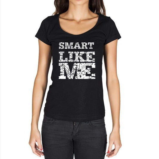 Smart Like Me Black Womens Short Sleeve Round Neck T-Shirt - Black / Xs - Casual