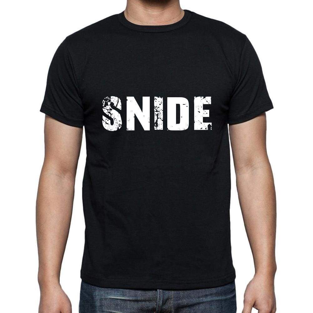 Snide Mens Short Sleeve Round Neck T-Shirt 5 Letters Black Word 00006 - Casual