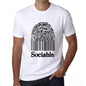 Sociable Fingerprint White Mens Short Sleeve Round Neck T-Shirt Gift T-Shirt 00306 - White / S - Casual