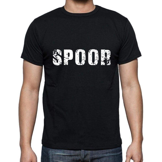 Spoor Mens Short Sleeve Round Neck T-Shirt 5 Letters Black Word 00006 - Casual