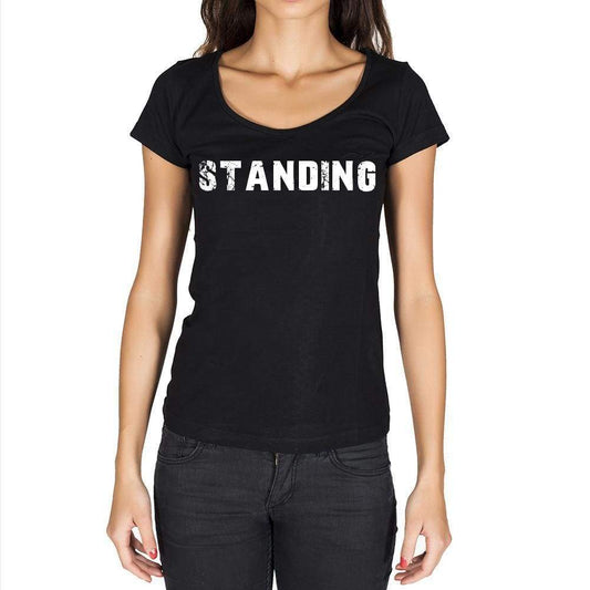 Standing Womens Short Sleeve Round Neck T-Shirt - Casual