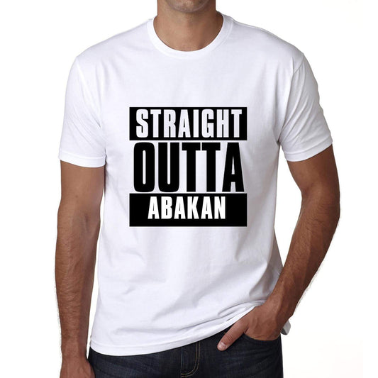 Straight Outta Abakan Mens Short Sleeve Round Neck T-Shirt 00027 - White / S - Casual
