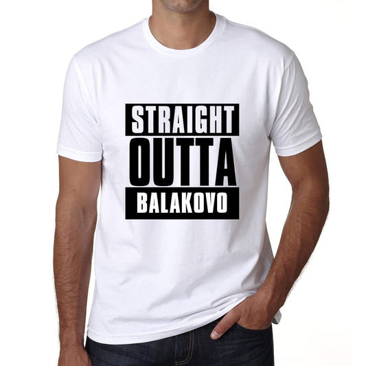 Straight Outta Balakovo Mens Short Sleeve Round Neck T-Shirt 00027 - White / S - Casual