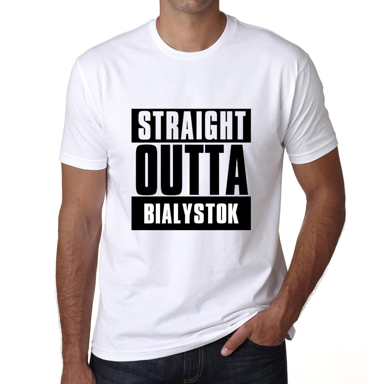 Straight Outta Bialystok Mens Short Sleeve Round Neck T-Shirt 00027 - White / S - Casual