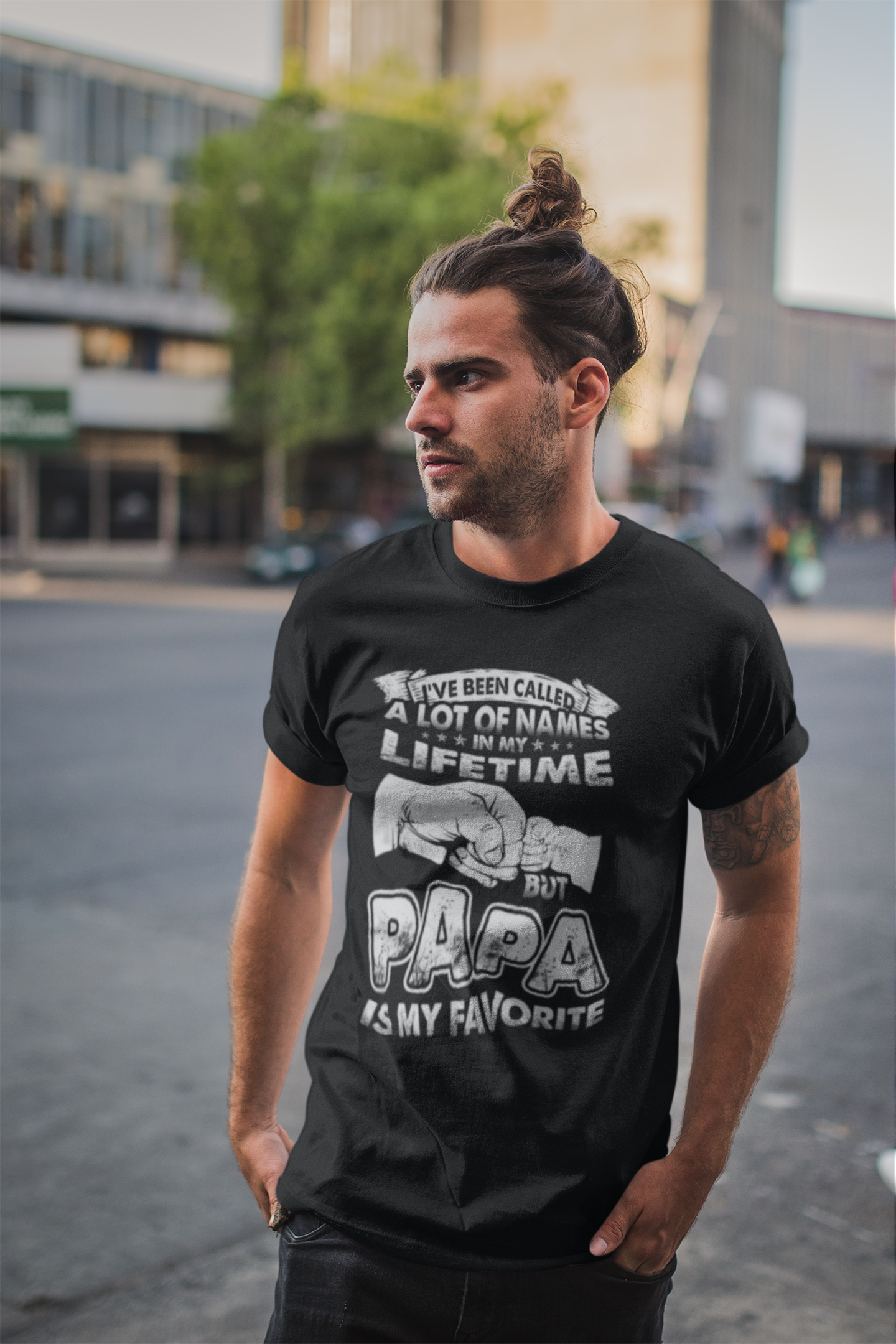 ULTRABASIC Men's Graphic T-Shirt Papa Is My Favorite Name - Family Love