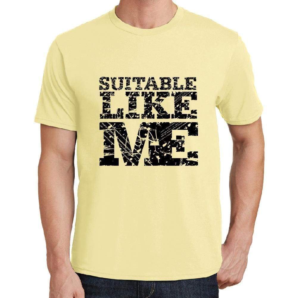 Suitable Like Me Yellow Mens Short Sleeve Round Neck T-Shirt 00294 - Yellow / S - Casual