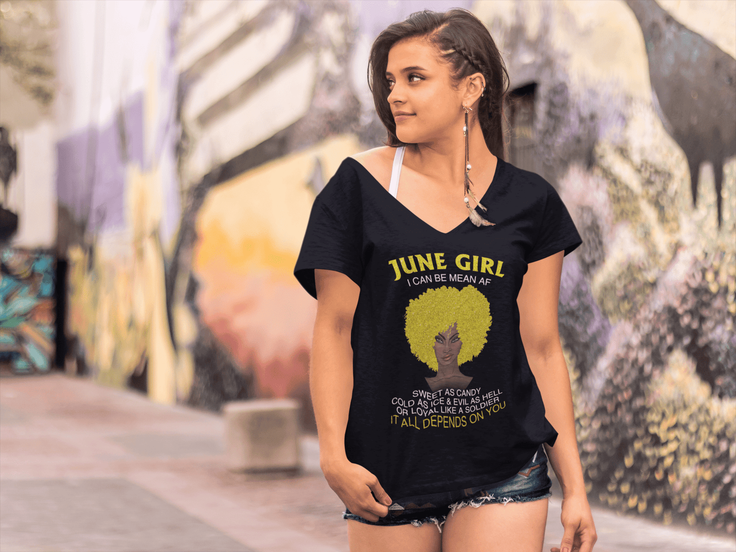 ULTRABASIC Women's T-Shirt June Girl - Birthday Gifts Novelty Ladies Shirt