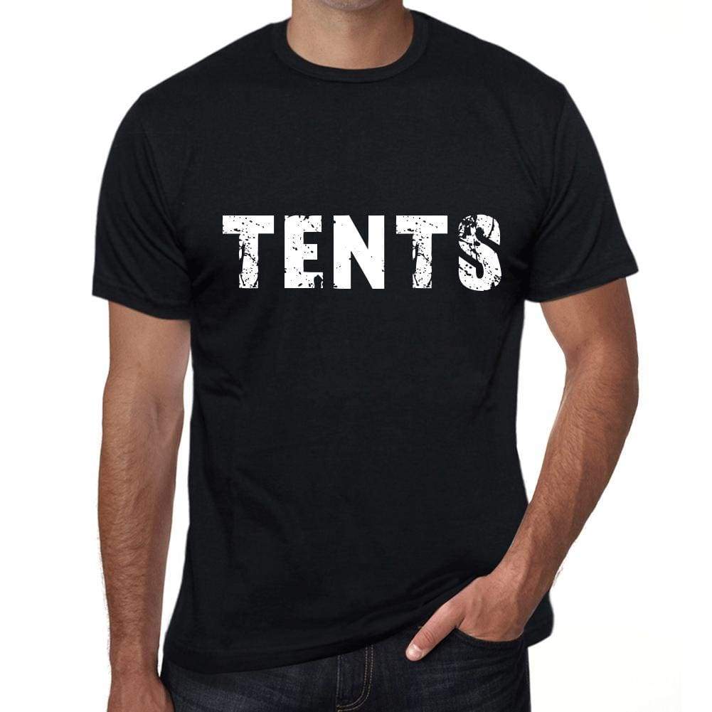 Tents Mens Retro T Shirt Black Birthday Gift 00553 - Black / Xs - Casual