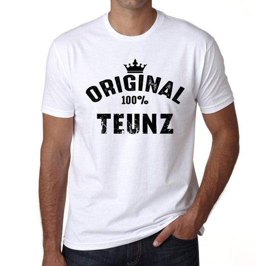 Teunz 100% German City White Mens Short Sleeve Round Neck T-Shirt 00001 - Casual