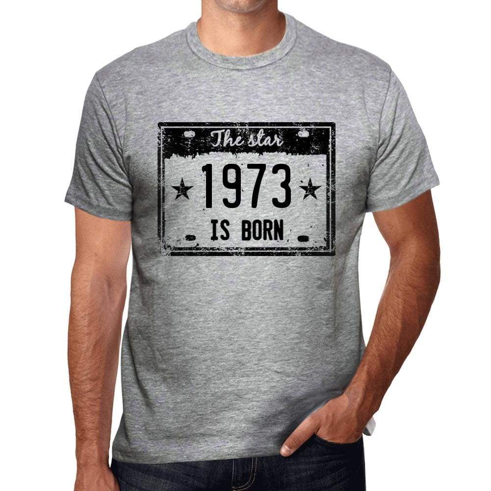 The Star 1973 Is Born Mens T-Shirt Grey Birthday Gift 00454 - Grey / S - Casual
