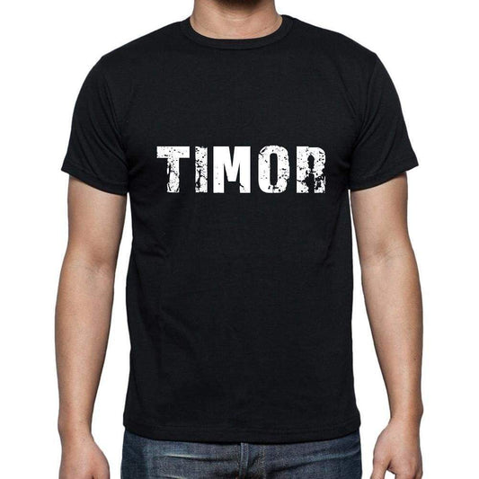 Timor Mens Short Sleeve Round Neck T-Shirt 5 Letters Black Word 00006 - Casual
