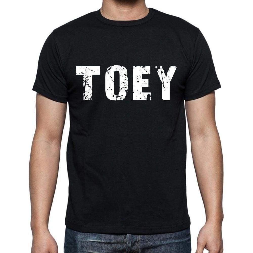 Toey Mens Short Sleeve Round Neck T-Shirt 4 Letters Black - Casual