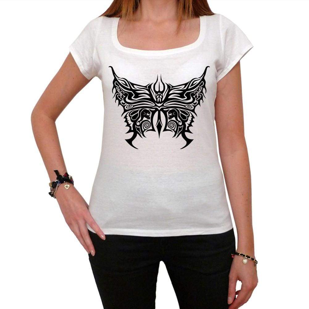 Tribal Butterfly Tattoo Womens Short Sleeve Scoop Neck Tee 00161