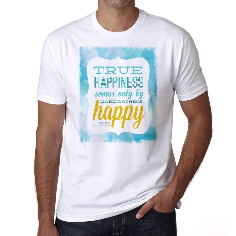 True Happiness Mens White Tee 100% Cotton 00169