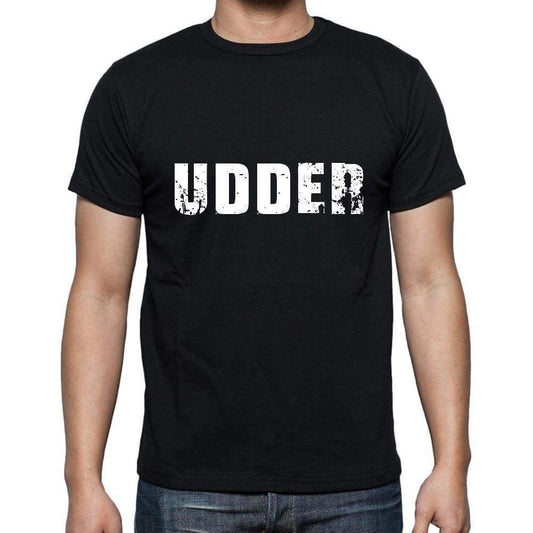 udder Men's Short Sleeve Round Neck T-shirt , 5 letters Black , word 00006 - Ultrabasic