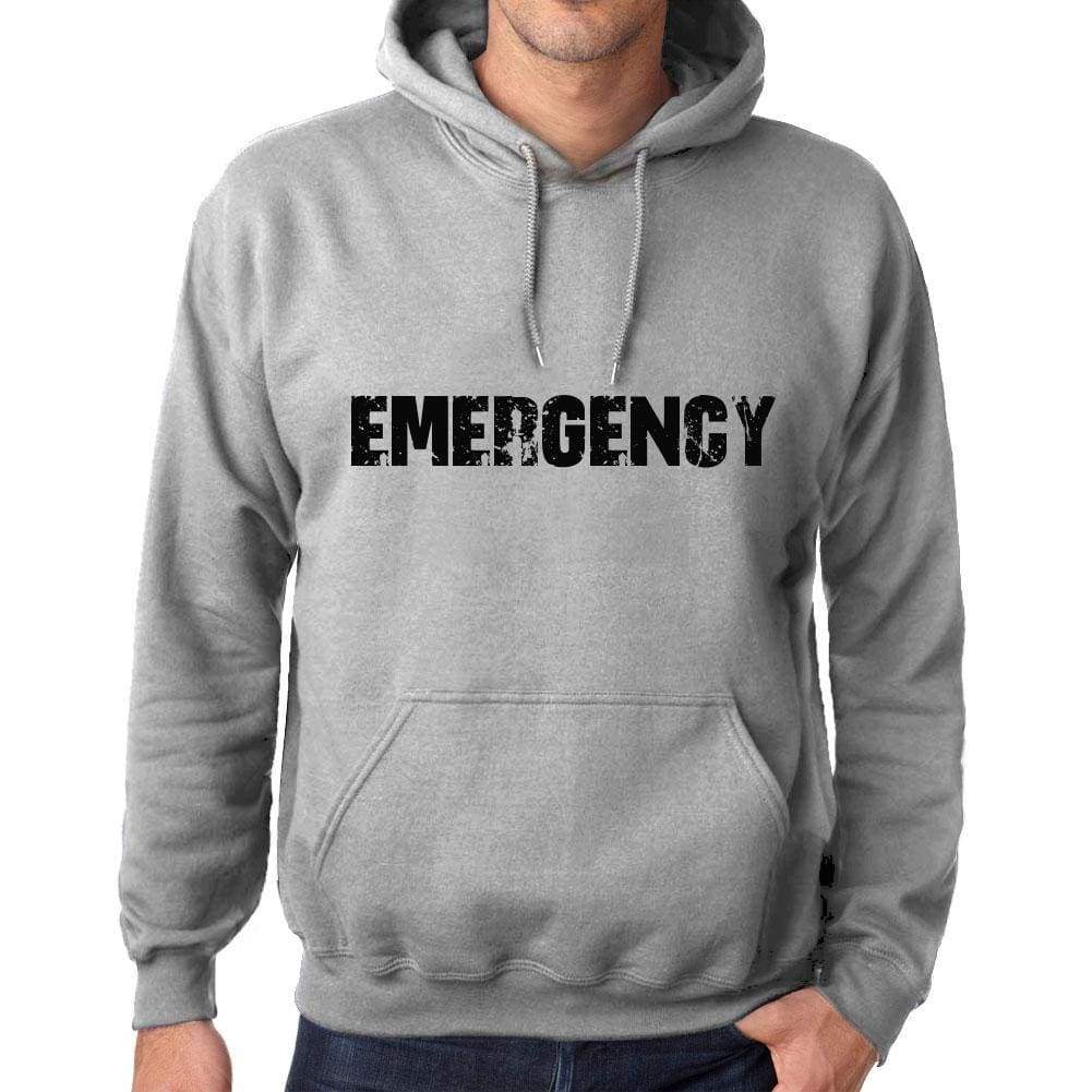 Unisex Printed Graphic Cotton Hoodie Popular Words Emergency Grey Marl - Grey Marl / Xs / Cotton - Hoodies