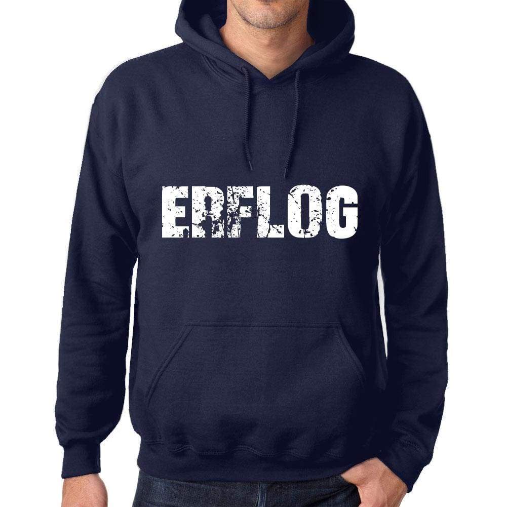 Unisex Printed Graphic Cotton Hoodie Popular Words Erflog French Navy - French Navy / Xs / Cotton - Hoodies