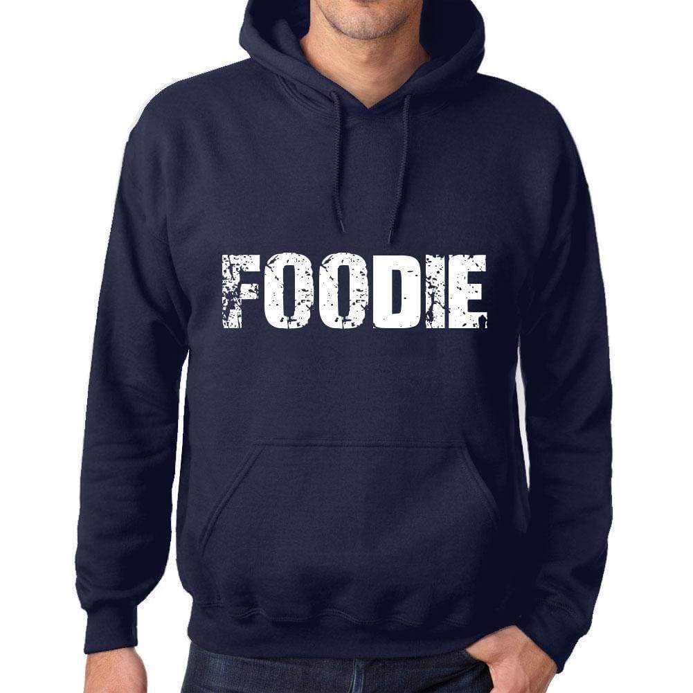 Unisex Printed Graphic Cotton Hoodie Popular Words Foodie French Navy - French Navy / Xs / Cotton - Hoodies