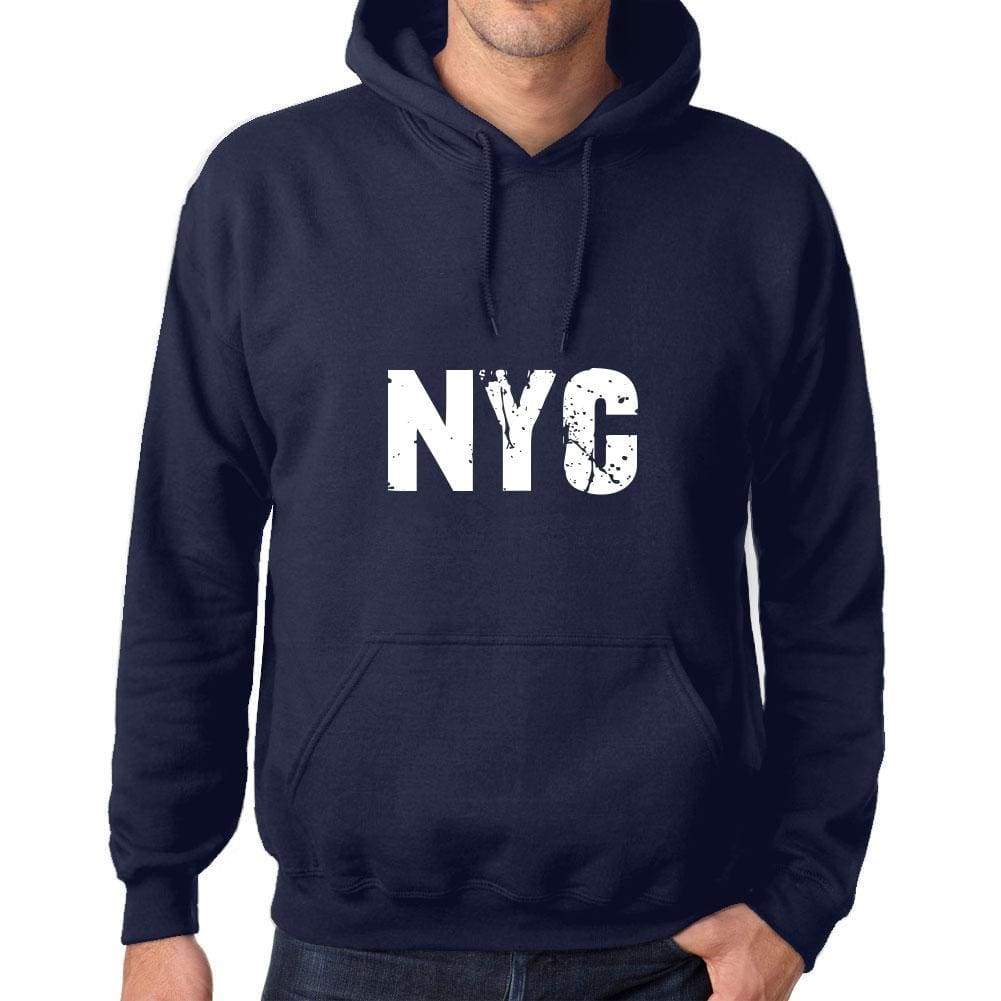 Unisex Printed Graphic Cotton Hoodie Popular Words Nyc French Navy - French Navy / Xs / Cotton - Hoodies