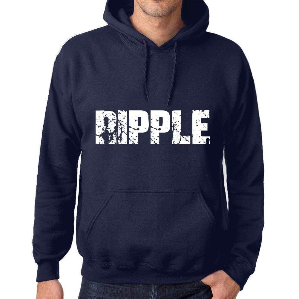 Unisex Printed Graphic Cotton Hoodie Popular Words Ripple French Navy - French Navy / Xs / Cotton - Hoodies