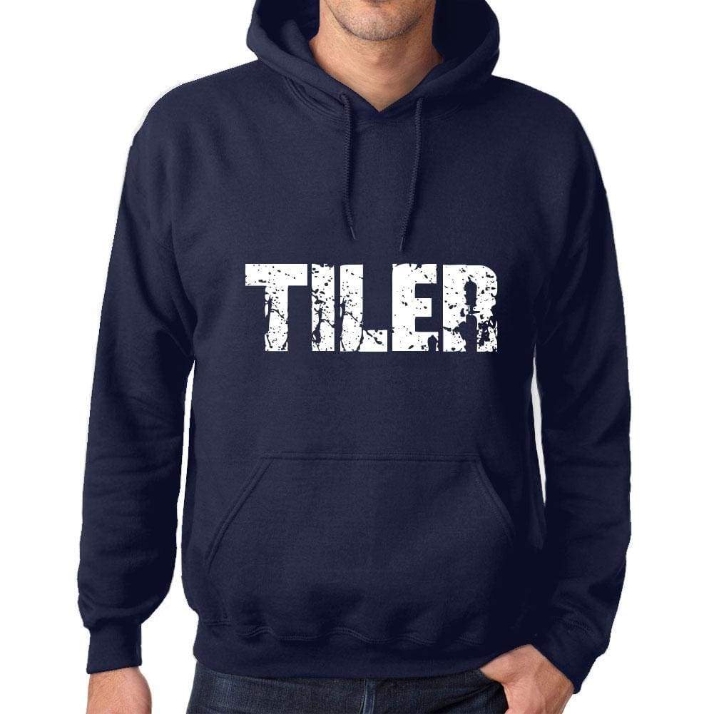 Unisex Printed Graphic Cotton Hoodie Popular Words Tiler French Navy - French Navy / Xs / Cotton - Hoodies