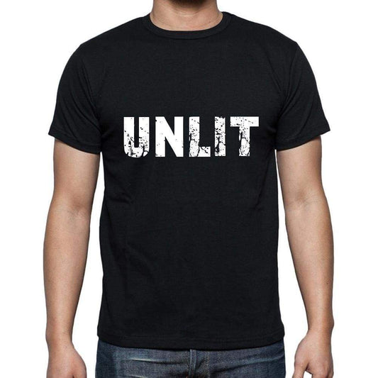 Unlit Mens Short Sleeve Round Neck T-Shirt 5 Letters Black Word 00006 - Casual