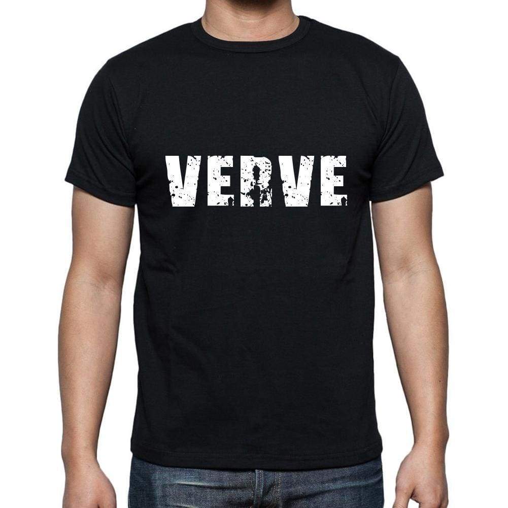 verve Men's Short Sleeve Round Neck T-shirt , 5 letters Black , word 00006 - Ultrabasic