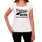 Vintage Aged To Perfection 2038 White Womens Short Sleeve Round Neck T-Shirt Gift T-Shirt 00344 - White / Xs - Casual