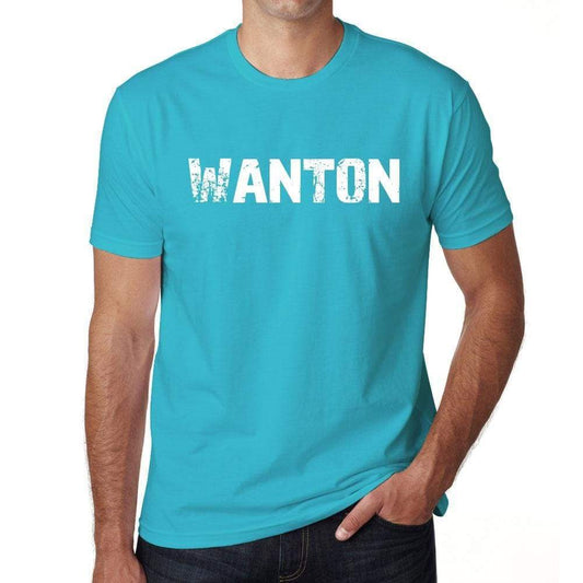Wanton Mens Short Sleeve Round Neck T-Shirt - Blue / S - Casual
