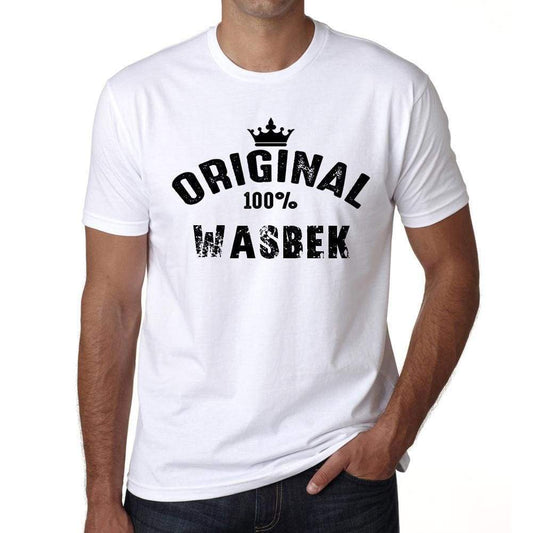 Wasbek 100% German City White Mens Short Sleeve Round Neck T-Shirt 00001 - Casual