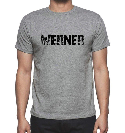 Werner Grey Mens Short Sleeve Round Neck T-Shirt 00018 - Grey / S - Casual
