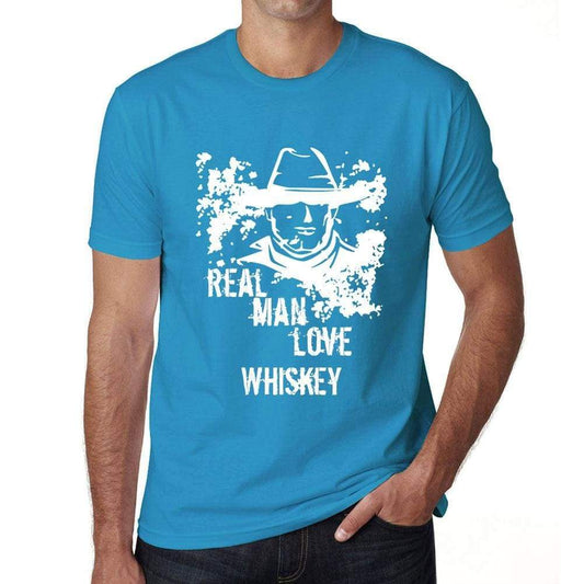 Whiskey Real Men Love Whiskey Mens T Shirt Blue Birthday Gift 00541 - Blue / Xs - Casual