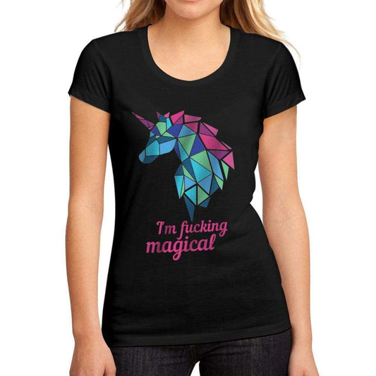 Womens Graphic T-Shirt Im F*cking Magical Unicorn Deep Black - Deep Black / S / Cotton - T-Shirt