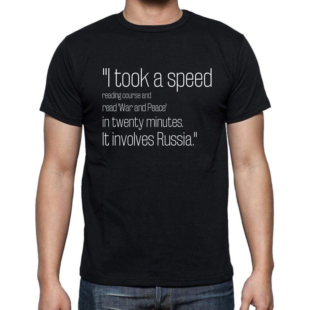Woody Allen Quote T Shirts I Took A Speed Reading Cou T Shirts Men Black - Casual