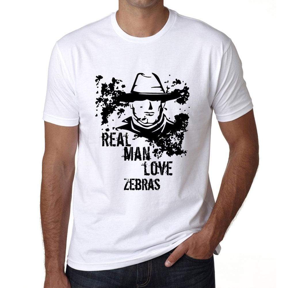 Zebras Real Men Love Zebras Mens T Shirt White Birthday Gift 00539 - White / Xs - Casual